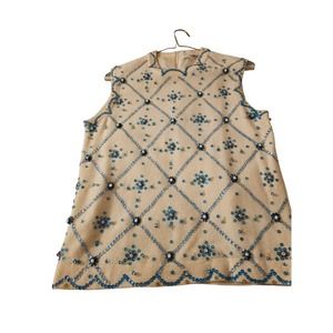 VTG Marchessa Sequin and Beaded Sz 38 Wool Angora Nylon Sweater